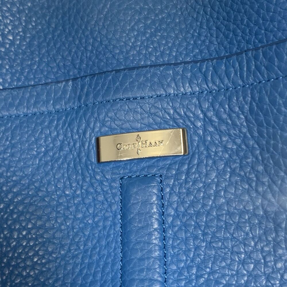 Cole Haan Village Marcy Leather Pebble Blue Tech Tote Purse Women’s - Picture 5 of 16